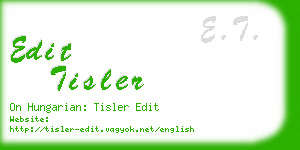 edit tisler business card